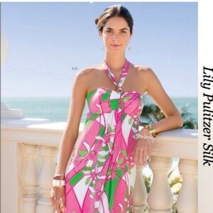 Lilly Pulitzer Pink and Green Maxi Dress